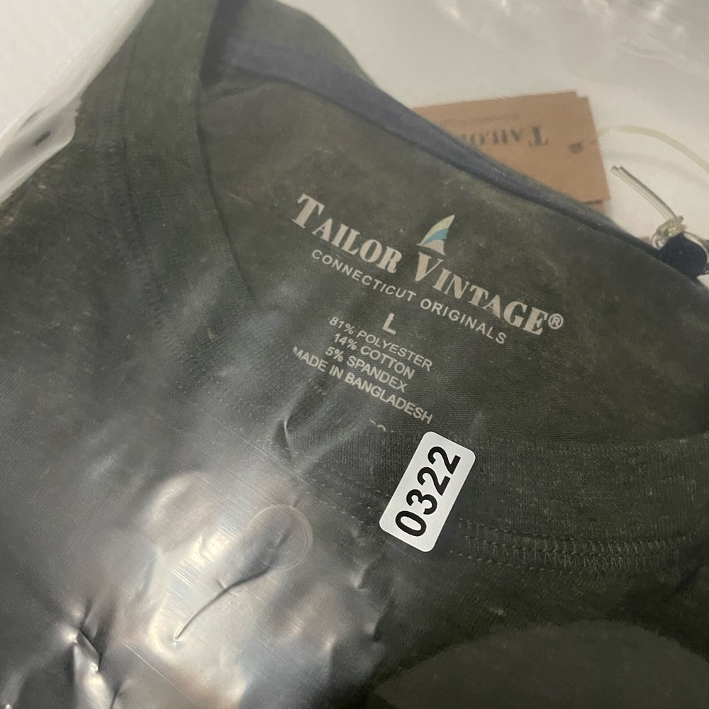 NWT Tailor Vintage long sleeve green Henley shirt 0322L/0459XL/0656M - Picture 8 of 10